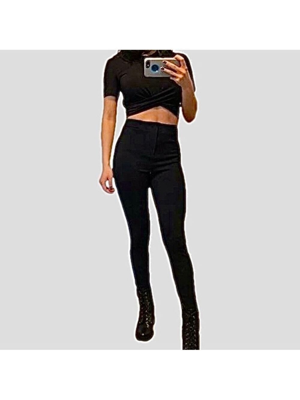Black New without Tags High Waisted Cigarette Pants